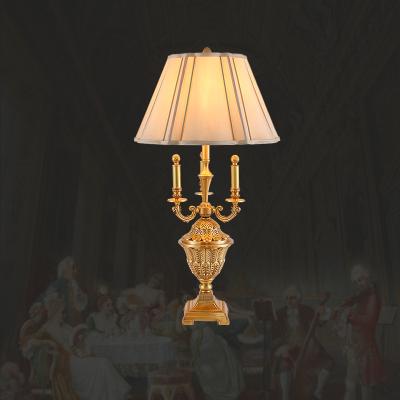 China EUROPEAN XingZhong European Brass Decorative French Table Lamp Living Room Bedroom Study Room Fabric Lampshade Lights for sale