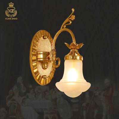 China XingZhong European French Luxury Copper Villa Retro Lamp Full Wall Creative Hall Bedroom Study Bedside Lamp Backdrop Decorative Wall Lamp for sale