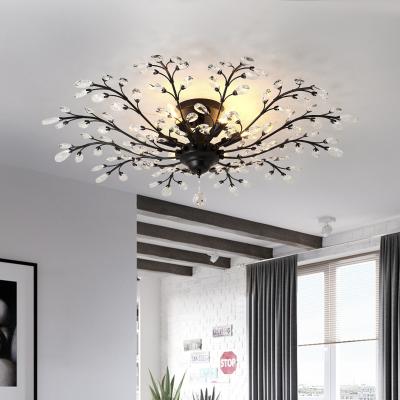 China Luxury Outdoor Mounted LED Crystal Ceiling Chandelier For Villa Living Dining Bedroom Hotel Bed Room Lighting Ceiling Lamp for sale