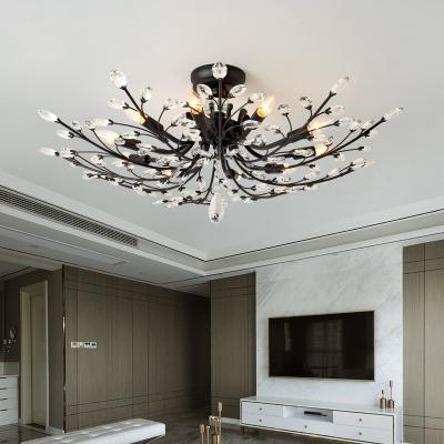 China Modern Outdoor Ceiling Mounted Chandeliers Warm Lighting Lamp Living Room Luxury Hotel Cheap Crystal Pendant Dining Room Chandelier Lights for sale