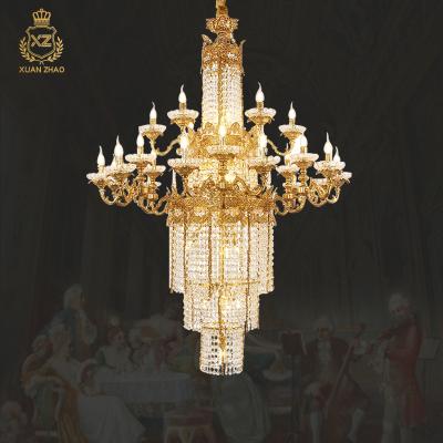 China European XingZhong Large Living Room Custom Pendant Light European Luxury Brass Crystal Chandelier For Home Hotel for sale