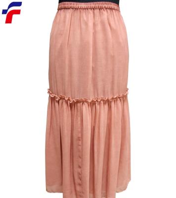 China Cold Cloudy Dye Ladies Garment Plus Size Rust Plus Size Woven Skirt With Lining for sale