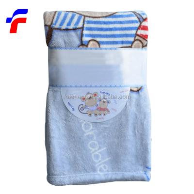 China Anti-pilling dot minky cute animal print baby blanket for sale