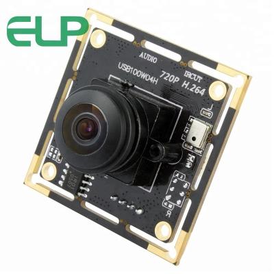 China ELP Webcam Fisheye Lens Mini Industrial H.264 720P 30fps HD USB Camera One Way Wide Angle Audio Build In Microphone for sale