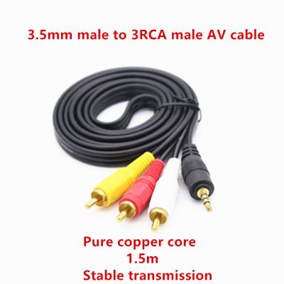 China DVD Player Gold Plated 3.5mm Male To Male Plug 3RCA AV Stereo Audio Video Cable For Smartphone MP3 Tablets Home Theater Speakers for sale