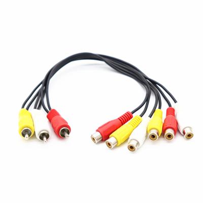 China DVD Player Gold Plated 0.3M Audio Video RCA Cable, 3RCA to 6RCA AV Composite Cable Compatible with Set Top Box Speaker Amplifier DVD Player for sale