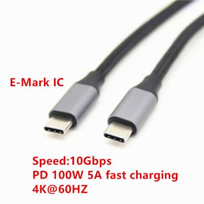 China Mobile Phone USB C to Male USB C to Male 4K Cable PD 10Gbps USB 3.2 Fast Charger Charging Cord PD 100W 5A/20V for Macbook pro for sale