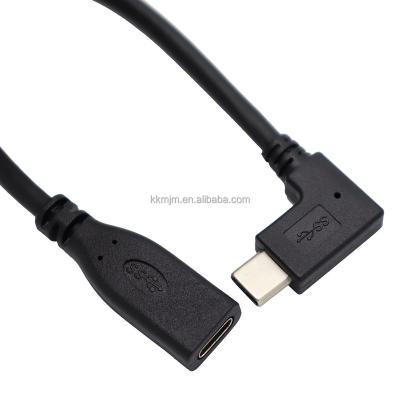 China Mobile Phone 90 Degree Angle USB C GEN 2 Extension Cable Audio And Video Cable 16 Max Wires 5V 100W 10Gbps Male To Female for sale