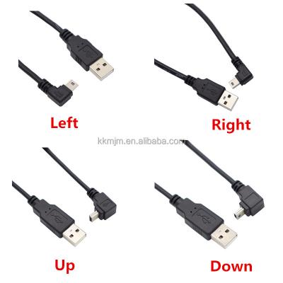 China MP3/MP4 Player Manufacturer Manufacturer Wholesale Left USB2.0 Cable Mini Charging Cable 90 Degree Line Adapter for sale