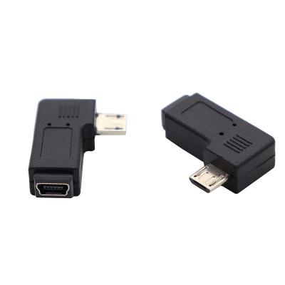 China Wholesale Factory Cheap Price Mobile Phone 90 Degree Right Miicro USB2.0 Male To Mini Female Adapter for sale