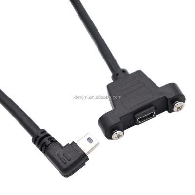 China 90 Degree Left Angled Mini USB 5Pin Male Camera to Micro USB Female Cable with Screw Holes for Repair for sale