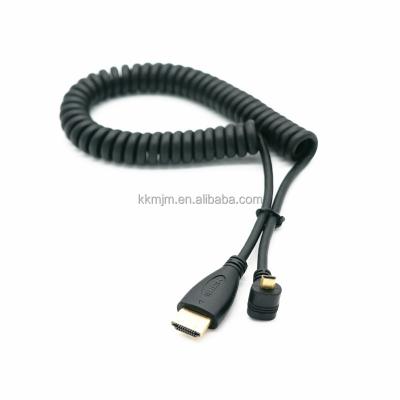 China Camera 90 Degree Up Angle High King Plated HD-MI Adapter Male To HD-MI Male Mic To HD-MI Spring Cable for sale