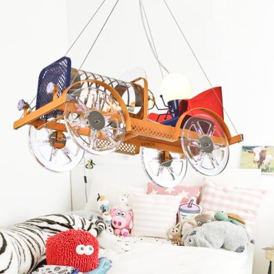 China Simple Modern Creative Led Children's Aircraft Light Boy Bedroom Room Personality Cartoon Chandelier Lamps for sale