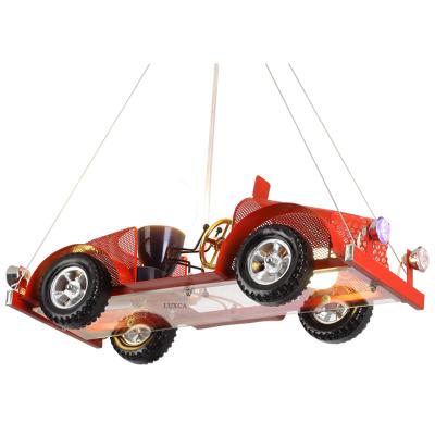 China Modern Creative Children's Chandelier Cartoon Car LED Bedroom Study Kindergarten Iron Chandelier Without Strobe Eye Protection for sale