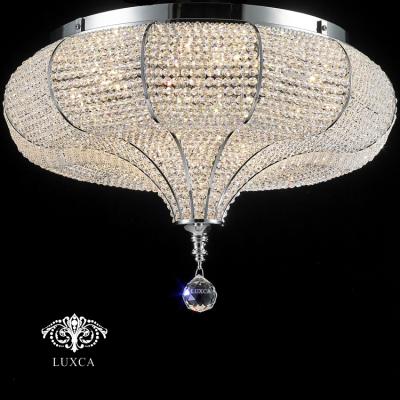 China Outdoor Mounted Luxca Leaf Lotus Shape Modern LED Crystal Ceiling Lamp Elegent Crystal Ceiling Light For Kitchen Dining Bedroom Bathroom for sale