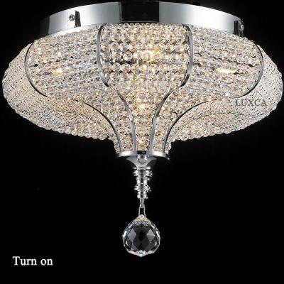 China Exterior Mounted Luxca Lotus Leaf Shape Modern LED Crystal Ceiling Lamp Elegent Crystal Ceiling Light for sale