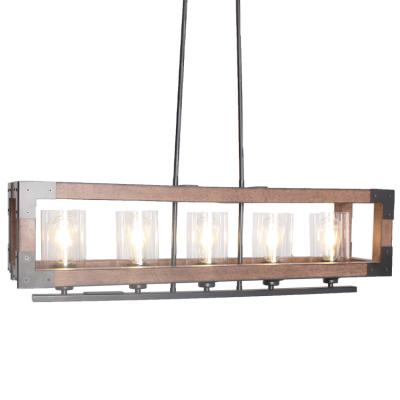 China Retro Luxca Modern American Country Style Restaurant Chandelier Attic Study Bedroom Front Entrance Kitchen Cafe Iron Rectangular Lamparas for sale