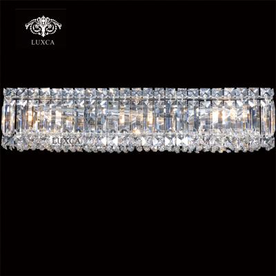 China Modern Luxca LED Crystal Wall Lamp For Home Long Light 3 Mirror Lights for sale