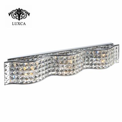 China Luxca Modern Modern Wall Lamp With Wavy Crystal Shade Wall Sconce Suitable For Bedroom Rooms for sale