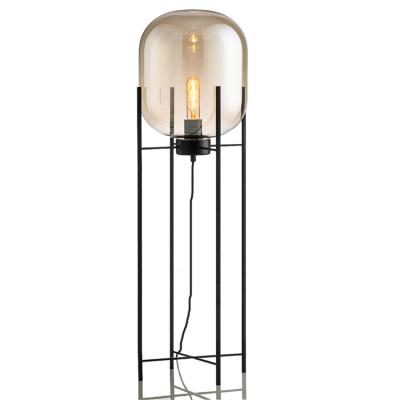 China Nordic Postmodern INS Living Room Floor Lights Bedroom Glass Bedside Style Designer Minimalist Postmodern Vertical Industrial Floor Lamp for sale