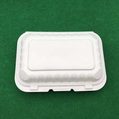 China Recyclable Disposable Lunch Box Plastic Packaging White Biodegradable Food for sale