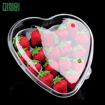 China Eco - Friendly Disposable Heart Shape Plastic Fruit Packaging Box For Strawberry for sale