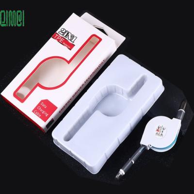 China Recycled materials PET pvc blister and plastic packaging boxes for usb cable for sale