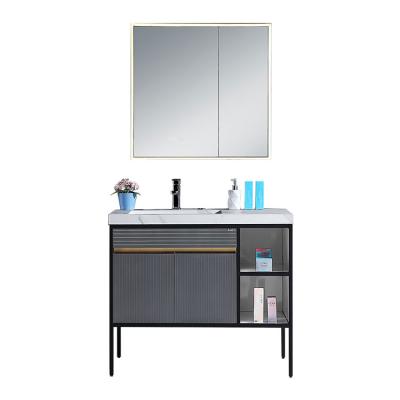 Chine Modern Cheap Price Home Room Furniture Mirror Cabinet Bathroom Stainless Steel Vanity Units à vendre