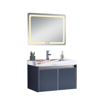 Chine Modern Italian Blue Bathroom Vanity Small Stainless Steel Vanity Hotel Bathroom Cabinet à vendre