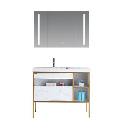 China Modern Used Hotel Dressing Table Mirror Stainless Steel Bathroom Cabinet for sale