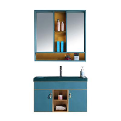 Chine Modern simple stainless steel basin bathroom hd mirror cabinet combination with bathroom vanities à vendre