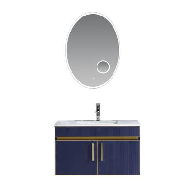 Κίνα Modern simple stainless steel basin bathroom hd mirror cabinet combination with bathroom vanities προς πώληση