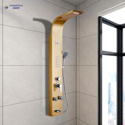 China Without Slide Bar 304 Stainless Steel Bathroom Shower Panel Temperature Display Intelligent Massage Shower System for sale