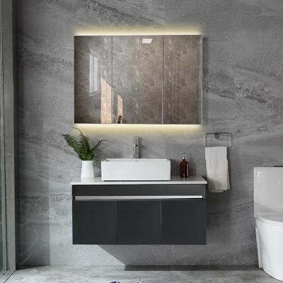 China Latest Waterproof White Modern Luxury Classy Aluminum Alloy Mirror Cabinet For Bathroom for sale