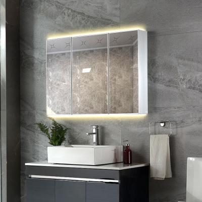 Chine Waterproof Aluminum Bathroom Mirror Cabinet With Toothbrush Holder Home Used Aluminum Kitchen Mirror Cabinet à vendre