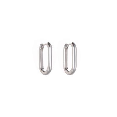 China Casual/Sporty 925 Sterling Silver Square U Shape Circle Hoop Earrings Women For 2022 for sale