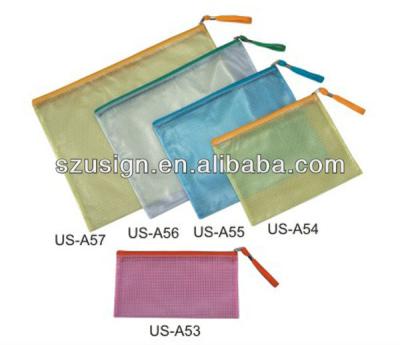 China Recyclable PVC Mesh Bag US-A56 With Zipper for sale