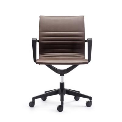 China (Height)Adjustable Executive Executive Plastic Office Staff Low Back Plastic Ribbed Chair for sale