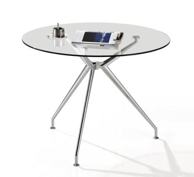 China Conference Table Modern Reception Meetings Glass Tables With Three Legs for sale