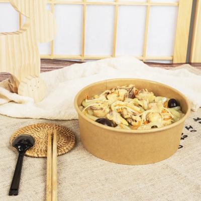 China Waterproof Take Away Disposable Sample Waterproof Sample Paper Bowl Food Grade Craft Paper 1500ml Food Container for sale