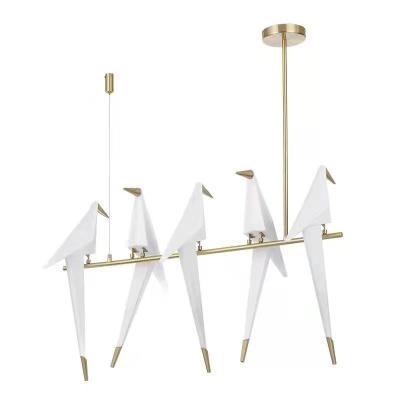 China Restaurant Modern Creative Paper Chandelier Lamp Bird Crane Design Bird Lamp Nordic Floor Lamp for sale