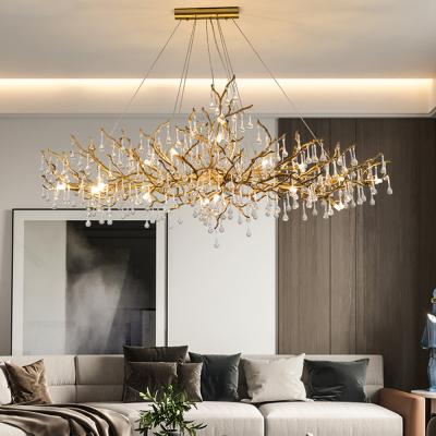 China Large Modern Pendant Light Living Room Crystal Lighting Modern Luxury LED Hotel Chandeliers for sale