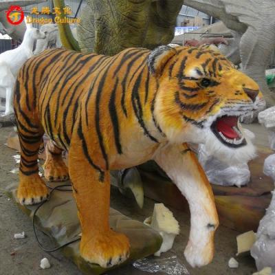 China Tiger Natural Height Playground Animal Fiberglass Theme Park Theme Park Sculpture for sale