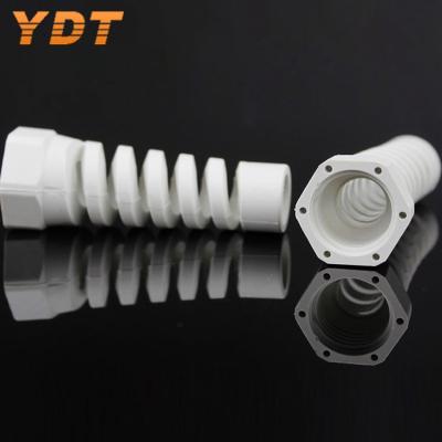 China Weather Proof YDT M16-LR Factory Approved Waterproof Relife Long Thread Plastic Spiral Cable Gland for sale