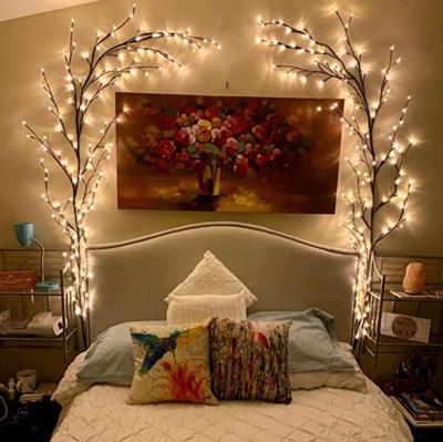 China Modern LED Lighted Willow Vines For Room Decor , Christmas Decoration Artificial Plants Tree Lights 144 LEDs For Walls Bedroom Decorative for sale