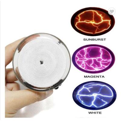 China Round Mini Pocket Plasma Disk Portable and Removable 2.5 Inch Pocket Plasma Dish with Sound and Voice Touch Response for Party Decor for sale