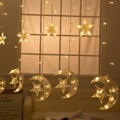 China Modern LED Star and Moon Shape LED Copper Wire String Lights Christmas Star String Lights for Indoor and Outdoor Decoration for sale