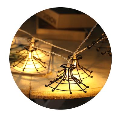 China New Style Modern Decoration Led Black Color Metal Garden String Lights Outdoor For Party for sale