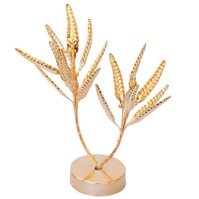 China New Design Wholesale Modern Wrought Iron Color Golden Tree Led Night Table Lamps For Home Decor for sale