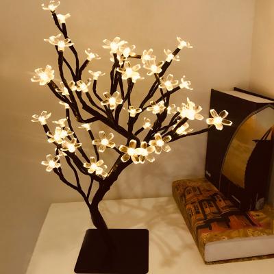 China Hot Selling Modern Amazon LED Metal Cherry Flower Tree Lights Night Table Lamps Decorative Lights for Home and Party for sale